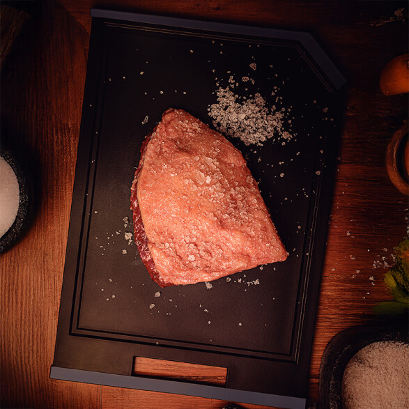 Tabla plastica negra 43x30cm "CHURRASCO" -TRAMONTINA TN9883