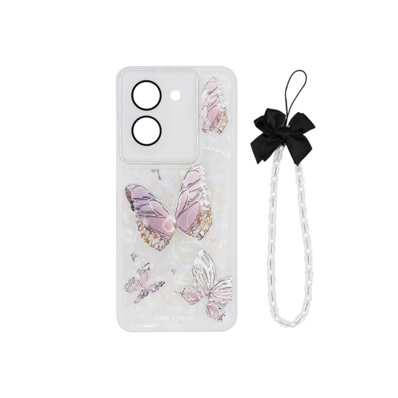 Protector para Xiaomi Redmi A5 diseño mariposas + correa Protector Para Xiaomi Redmi A5 Diseño Mariposas + Correa