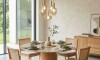 Mesa de Comedor Zara 1.2 Redonda - Línea Manhattan Vidrio - Blanco/Marrón