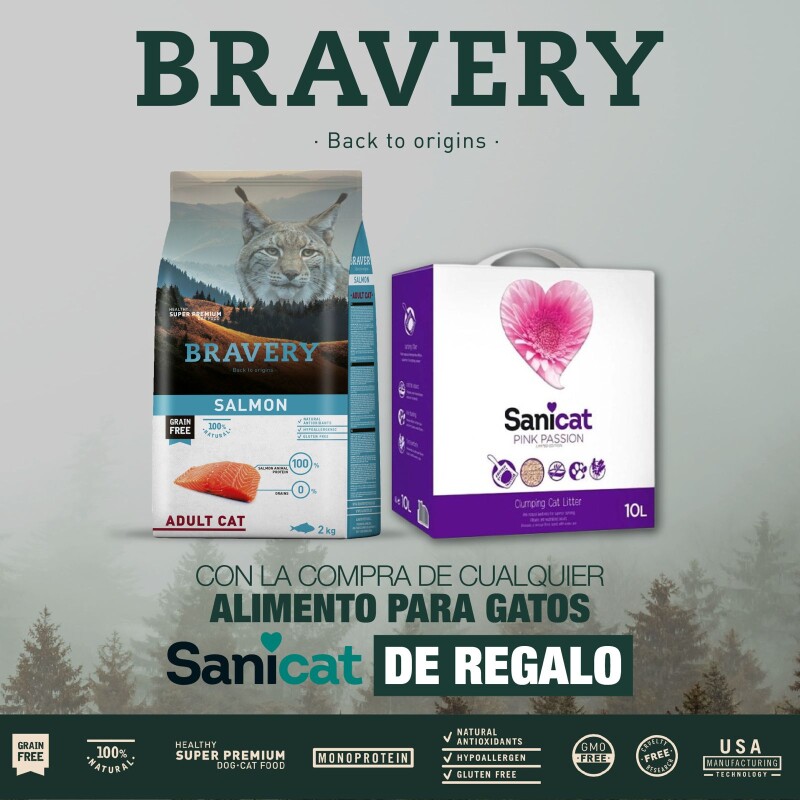 PROMO Bravery gato adulto castrado de pollo 7 kgs + Sanicat Pink Passion 10L PROMO Bravery gato adulto castrado de pollo 7 kgs + Sanicat Pink Passion 10L