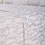 Cubrecama Amelia Hoja Azul y Beige King - Super King
