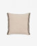 Almohadón Niven 100% lino beige jaspeado con rayas laterales 45 x 45 cm