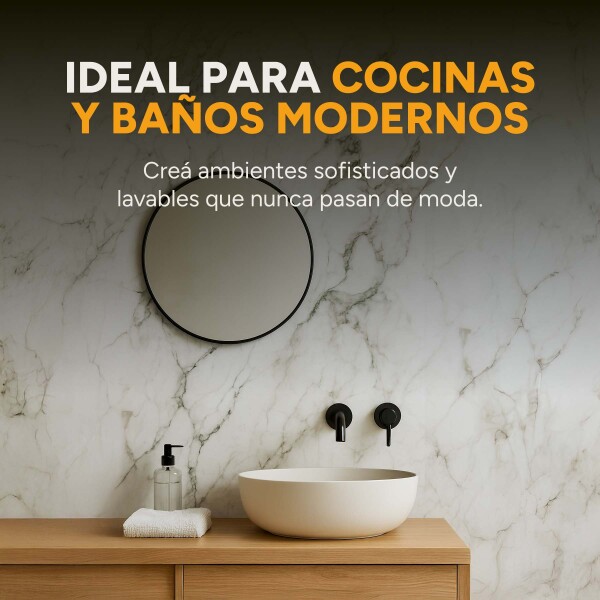 Pack x10 Placa PVC Símil Mármol 2,44x1,22m 3mm Resistente Mármol Blanco Gris