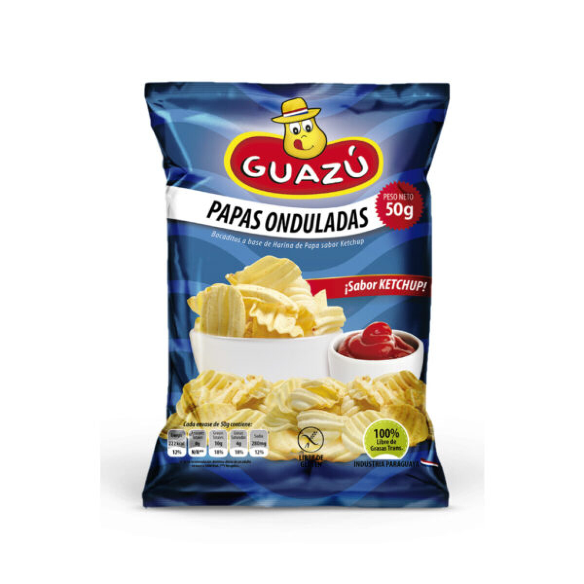 Guazu Papas Fritas Onduladas 50g 