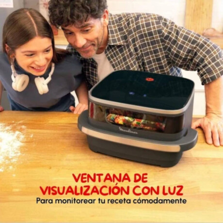 Freidora De Aire Moulinex Easy Fry Xl Surface Compacta Doble Resistencia Cesta Ancha Negro