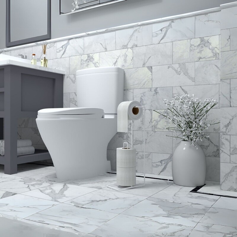 Soporte de papel higiénico para piso BLANCO