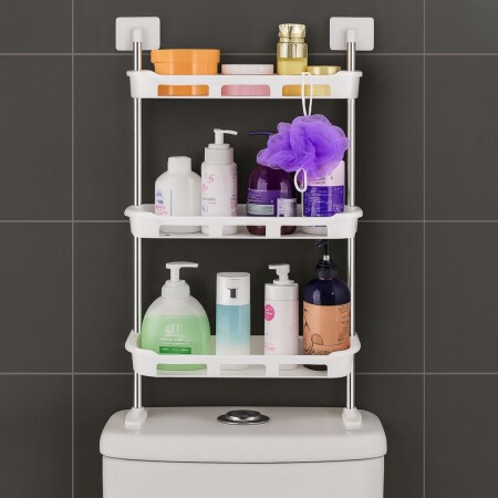 ORGANIZADOR PLASTICO BAÑO 3 ESTANTES ADHESIVO ORGANIZADOR PLASTICO BAÑO 3 ESTANTES ADHESIVO