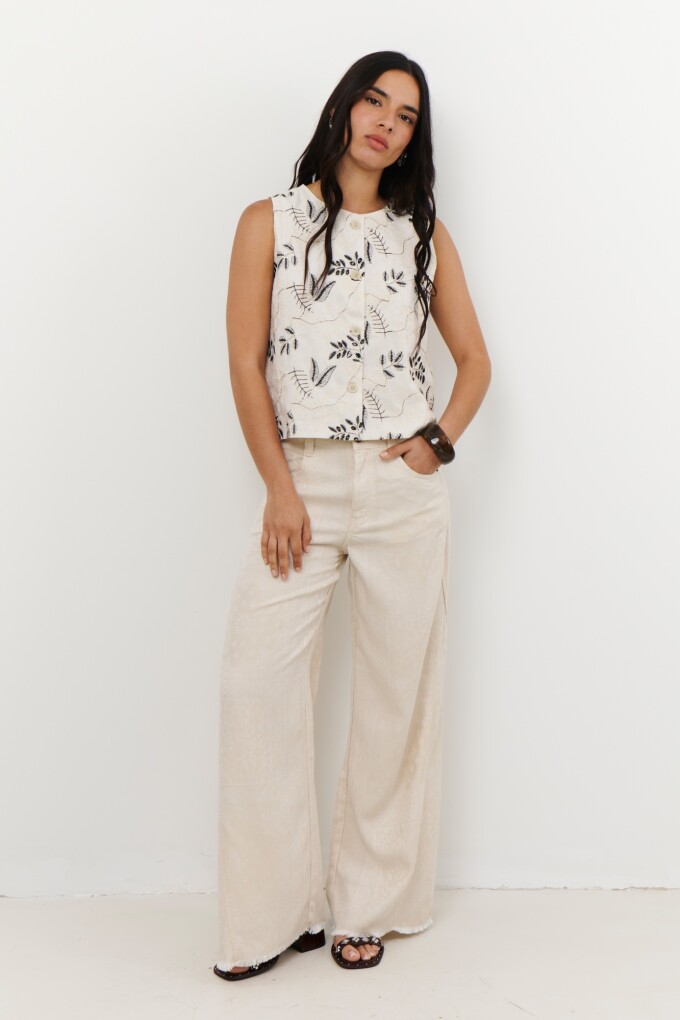 PANTALON BOHO NATURAL