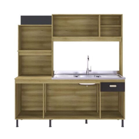 Kit Cocina Sevilha 7 Puertas Indèkes Castaño Plomo Kit Cocina Sevilha 7 Puertas Indèkes Castaño Plomo
