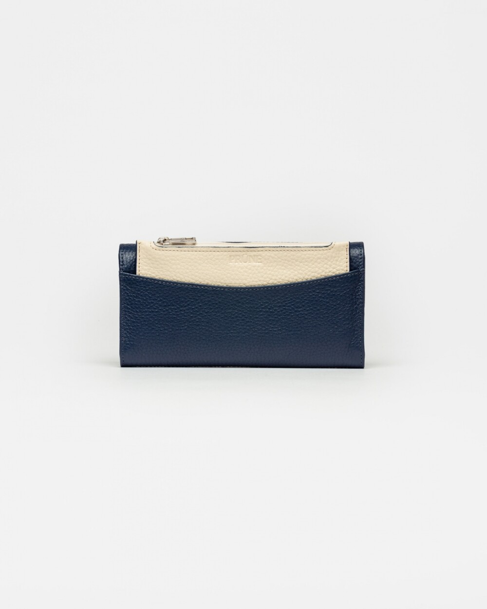 Billetera The Circle en cuero graneado Marine Blue