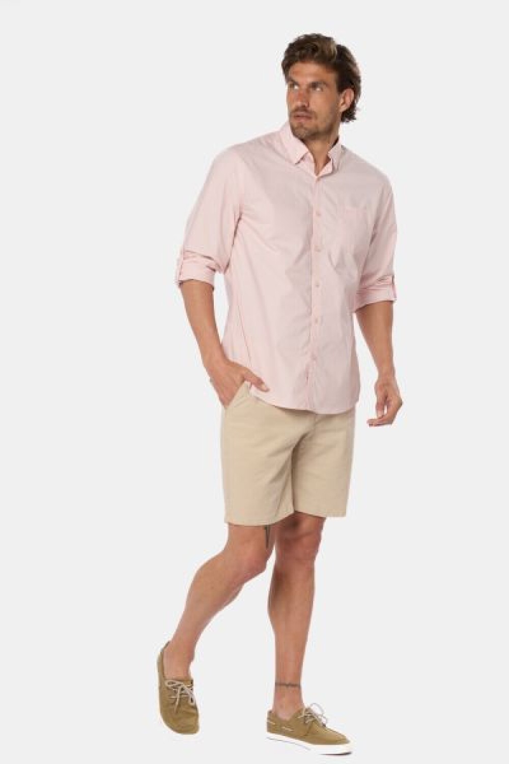 BERMUDA CLÁSICA DE LINO Beige