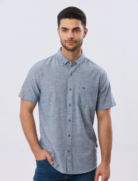 CAMISA LISA DE LINO Denim