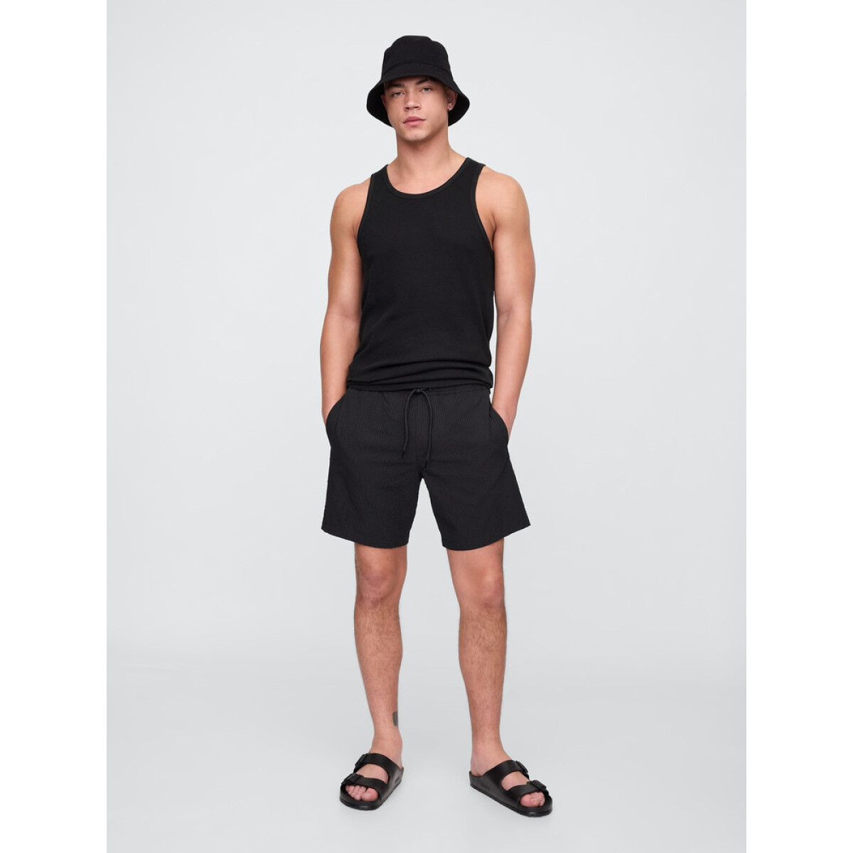 V-6IN SWIM TRUNK - TRUE BLACK 