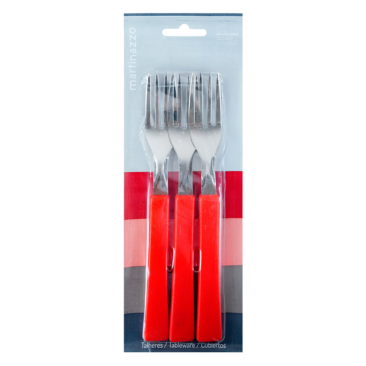 Tenedor x3 rojo linea Una Martinazzo 