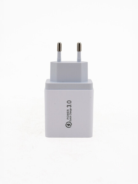 FICHA CARGADOR RAPIDO 4 ENTRADAS USB BLANCO