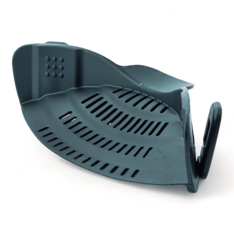 Colador De Silicona Con Clips Para Todo Tamaño De Olla Negro