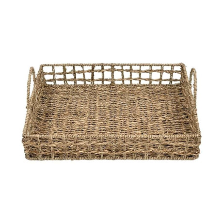 Bandeja C/Asas 45X35X8Cm Fibra Natural