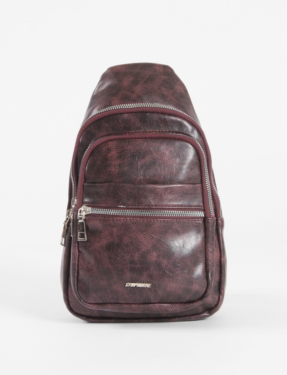 Riñonera cruzada cracked - bordo 