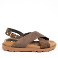Imagen de Sandalias Cruzadas De Cuero - Chocolate