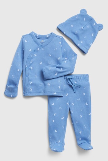 Set De Remera, Pantalón Y Gorro Bebé China Blue
