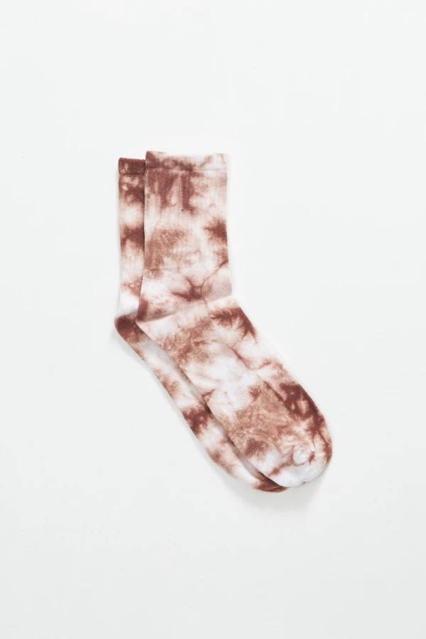 Media caña estampado tie dye Marron Y Crudo