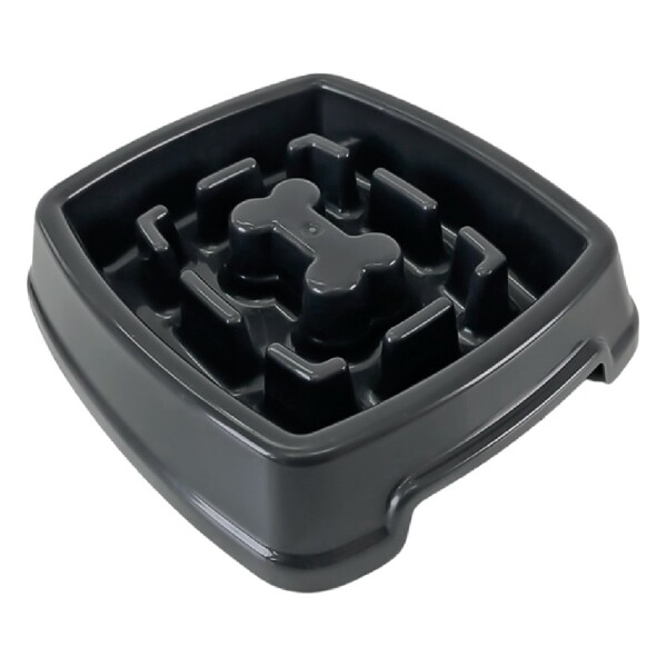 Plato Comedero Come Lento Perros Gatos Mascotas Plastico Color Variante Negro
