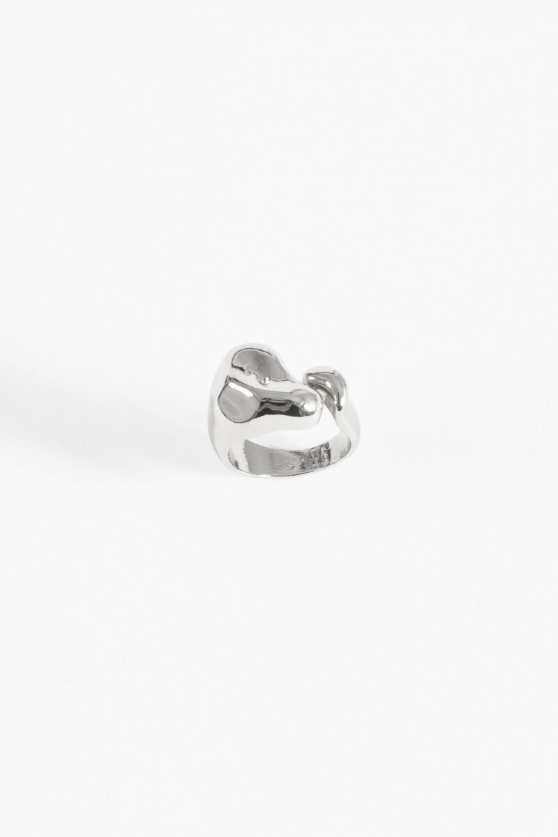 Anillo machacado plateado