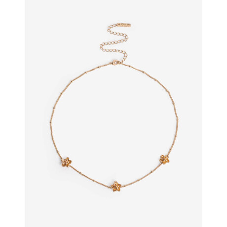 Collar Corto Metal Bañado En Oro Dorado