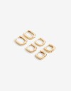 Aros Argollas Set Metal Aros Argolla Metal Bañado En Oro - Dorado