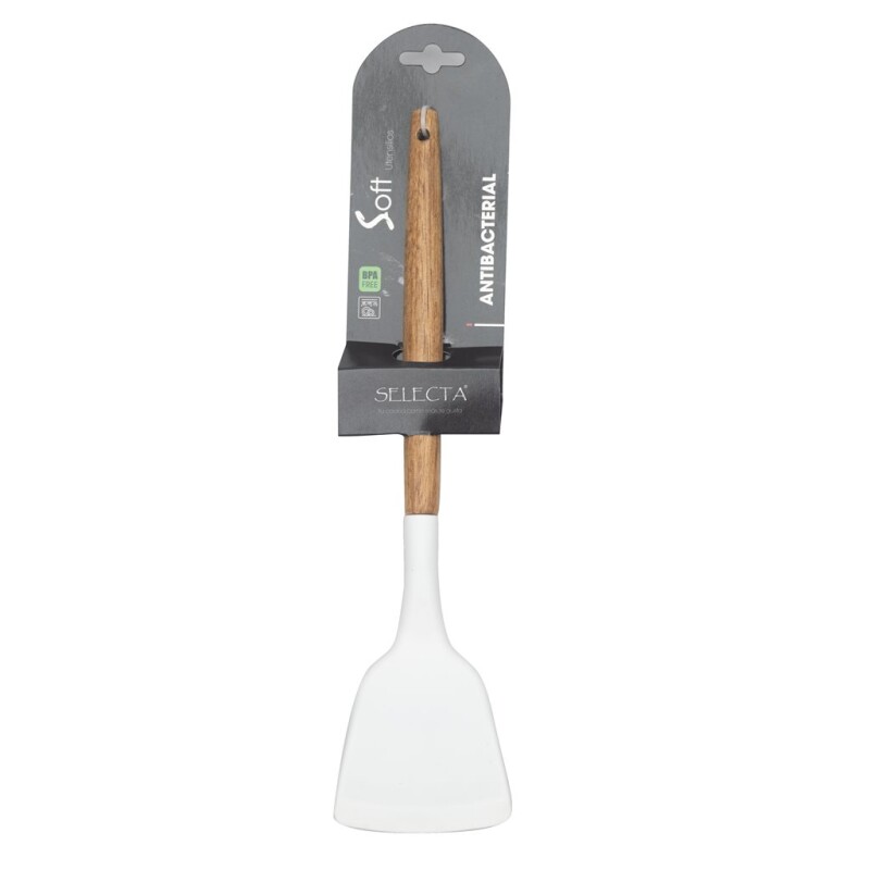 ESPATULA SILICONA RECTA MANGO ACACIA BLANCO 31CM ESPATULA SILICONA RECTA MANGO ACACIA BLANCO 31CM