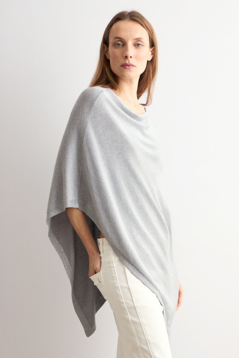 Capa tejida lurex gris