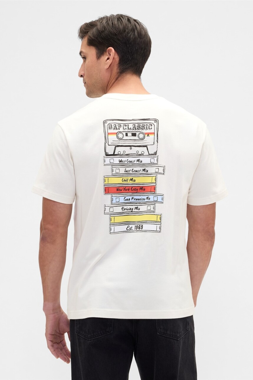 Remera Grafica Hombre Ivory Frost