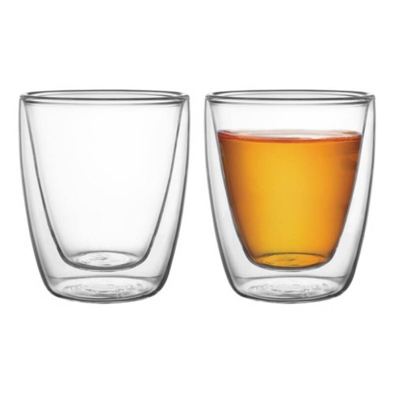 Juego x2 vasos de vidrio doble para café o té 270 ml Tramontina Juego x2 vasos de vidrio doble para café o té 270 ml Tramontina