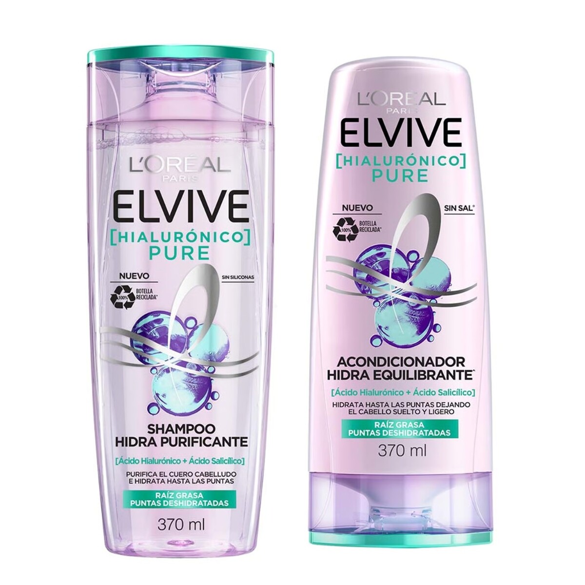 Pack Elvive Pure Hialurónico Shampoo + Acondicionador 
