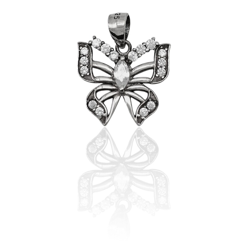 Dije Colgante Mariposa-Plata 925-Circonia-CP3504 Conpiedra