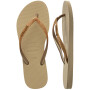 Sandalias Havaianas Slim Glitter II Mujer Arena/Luz De Oro Metalico