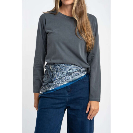 Remera Algodon Lavado Gris