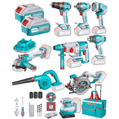 Kit Línea 20v Sin Carbones: 9 Herramientas, 2 Baterías 4.0Ah Kit Línea 20v Sin Carbones: 9 Herramientas, 2 Baterías 4.0Ah