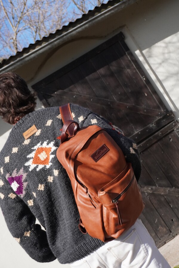 Mochila Moro Camel Blue Zip