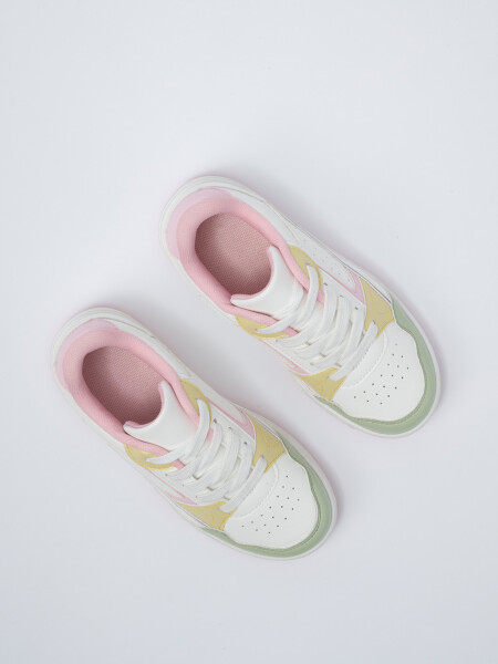 Zapatilla acordonada Multicolor Blanco