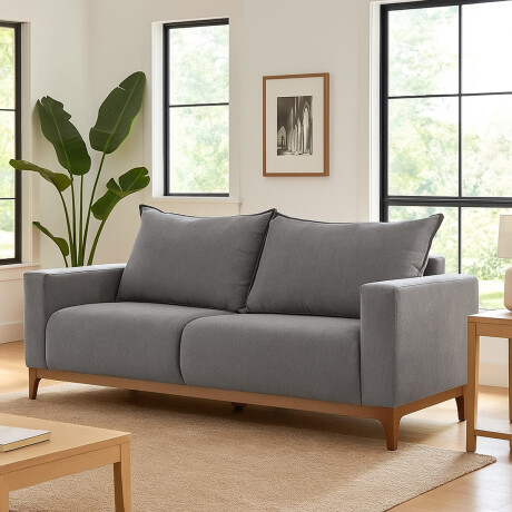 Sofá Oregon - Tela Microfibra - 3 cuerpos AA-13 (Gris)
