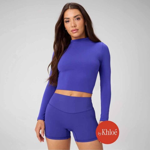 Polo Manga Larga Seamless Long-Sleeve Essential Tee Mujer Nightfall
