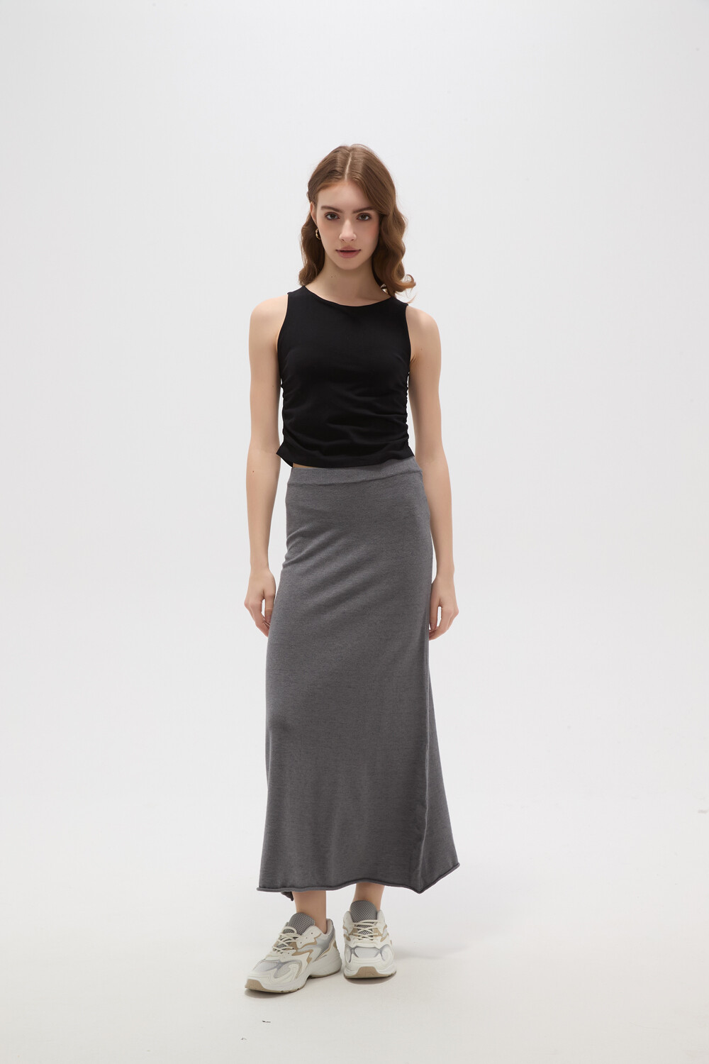 Falda Valira Gris Melange Oscuro