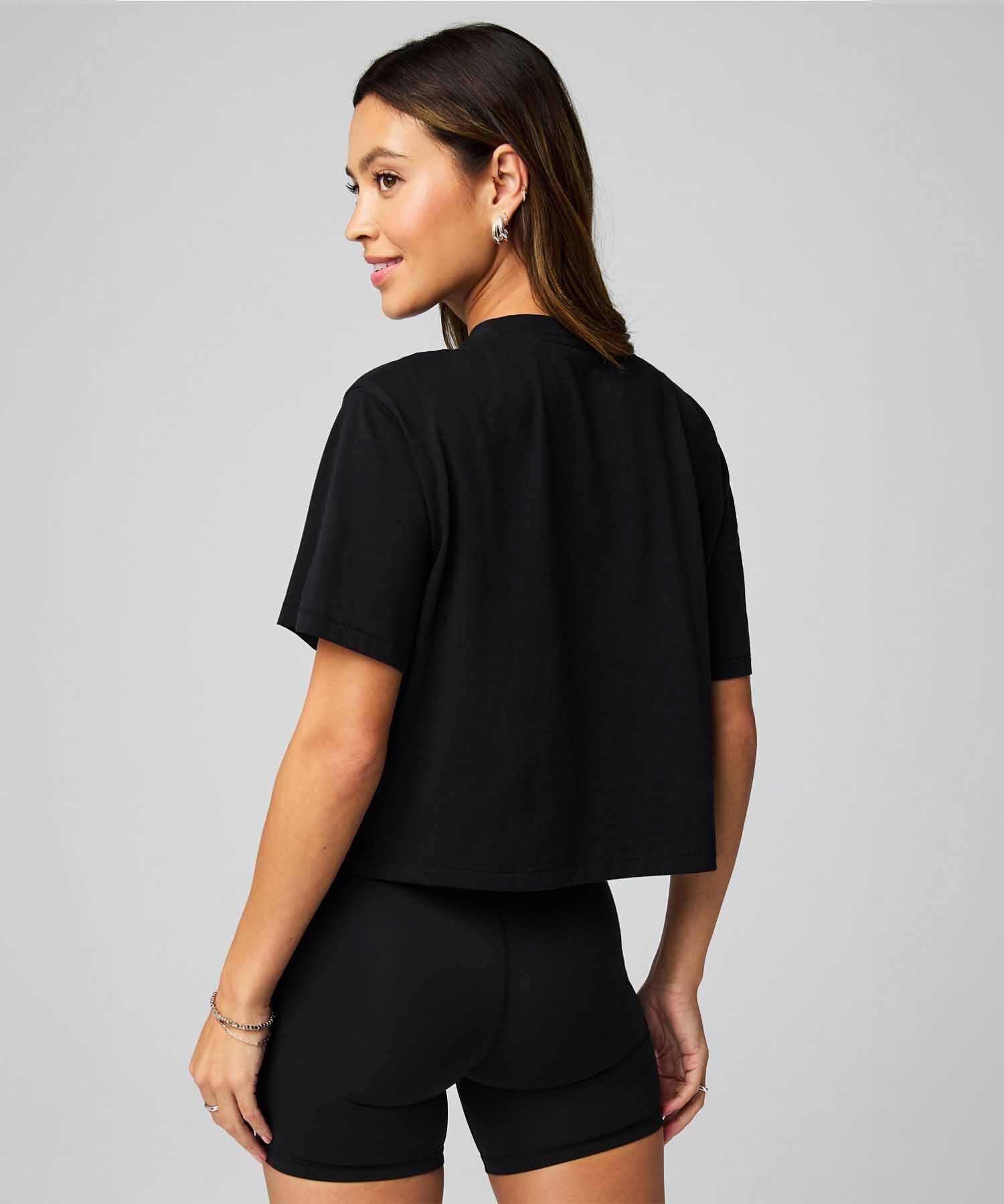 Polo Manga Corta Boxy Mujer Black