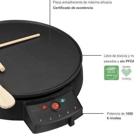 Panquequera Crepera Eléctrica 200 °C 30 cm Lacor Panquequera Crepera Eléctrica 200 °C 30 cm Lacor