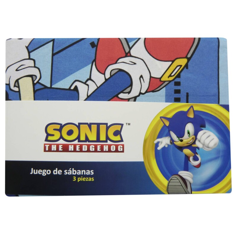 Juego De Sábanas SEGA Infantil 1 Plaza Sonic Para Dormitorio Infantil Y Uso Diario Sonic