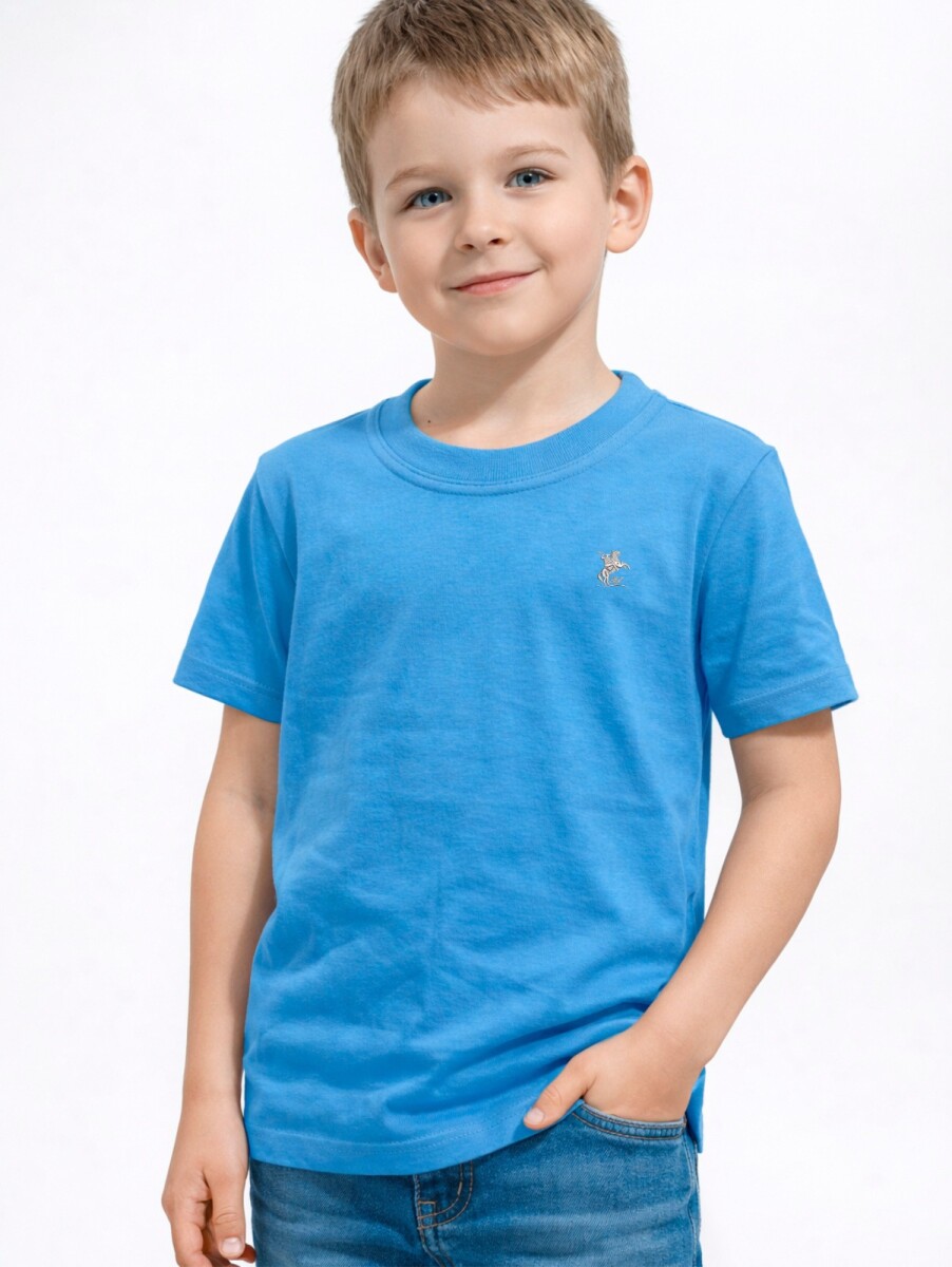 Remera Básica de Niños - Celeste 