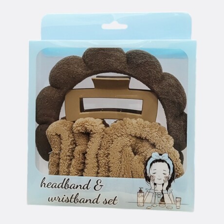 Set De Accesorios Para Cabello Y Cuidado Facial Marrón
