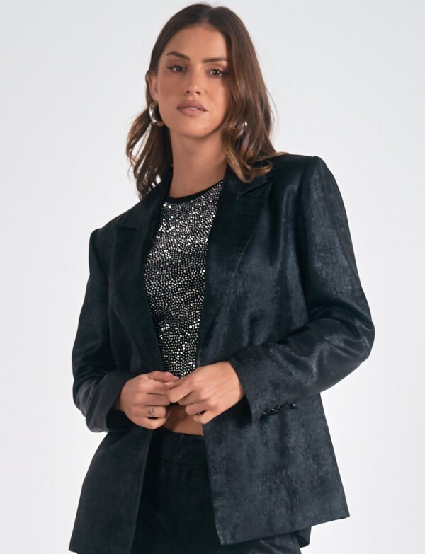 Blazer Satinado NEGRO