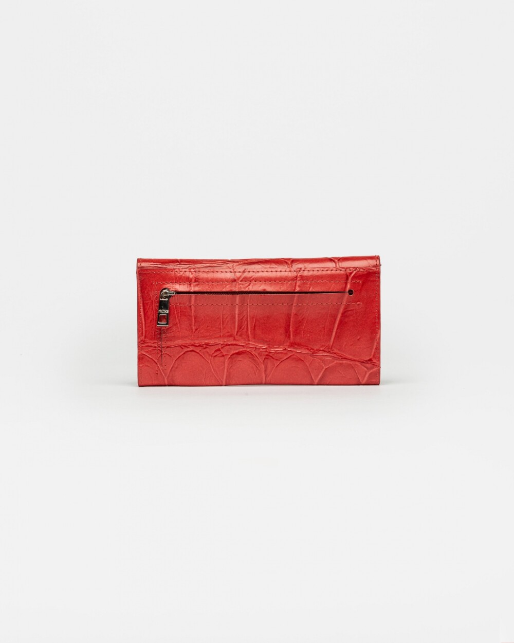 Billetera Dalia en cuero grabado Big Croco Rojo